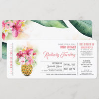 Pineappy Beach Boarding Pass Baby shower de billet