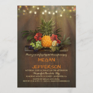 Invitation Pineappy Tropical Beach Lights Luau Fête de l'mari