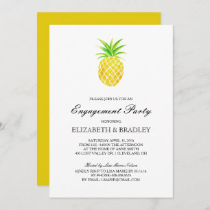 Invitation Pineappy Watercolor Tropical Engagement