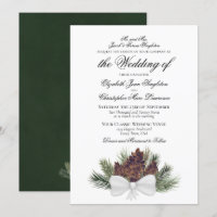 Pinecones rustiques à aquarelle Mariage officiel