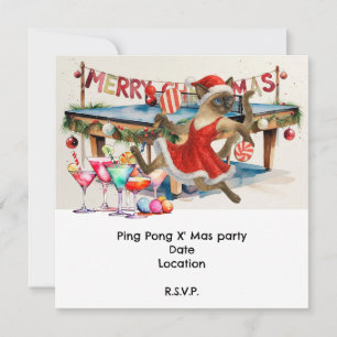 Invitation Ping Pong thème de Noël pour les Amoureux de les c