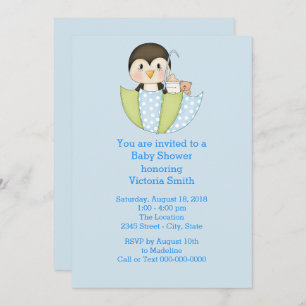 Invitation Pingouin de bébé Baby shower