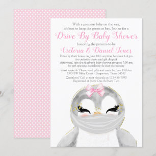 Invitation Pingouin mignon avec lecteur Masque par Baby showe