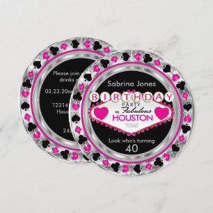 Invitation Pink 00th Birthday Party - DO-IT-YOURSELF City & S