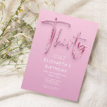 Invitation Pink 30th Birthday Party Glitz<br><div class="desc">30ème anniversaire d'invitation en rose glitz</div>