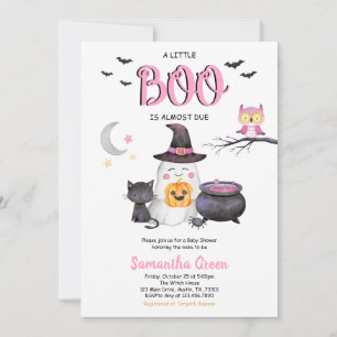 Invitation Pink A Little Boo Baby shower