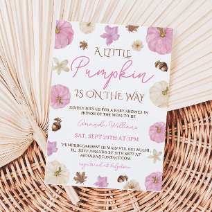 Invitation Pink A Little Citrouille Fall Baby shower