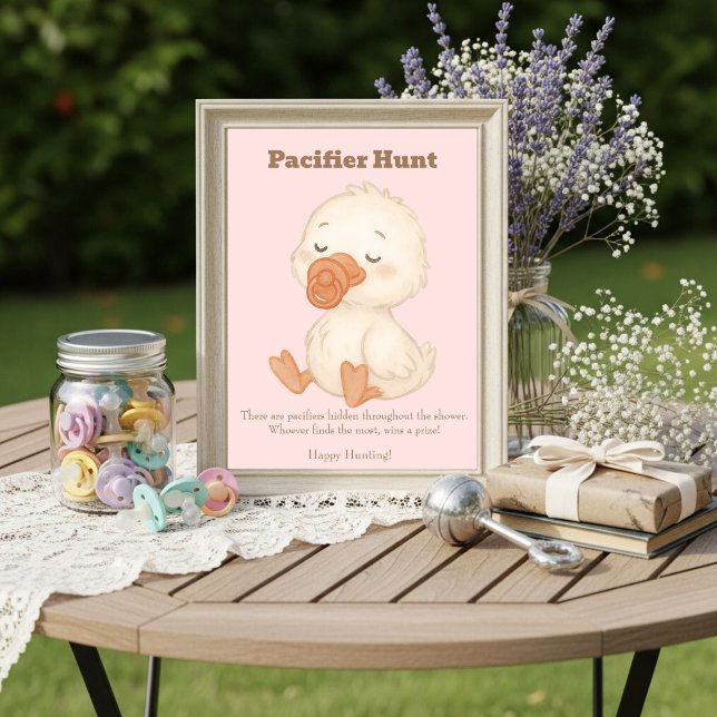 Invitation Pink A Silly Goose Pacifier Hunt Baby Shower   (Pink A Silly Goose Pacifier Hunt Baby Shower)