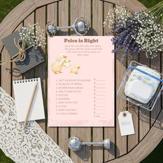 Invitation Pink A Silly Goose Price is Right Game card (Pink A Silly Goose Price is Right Game card)