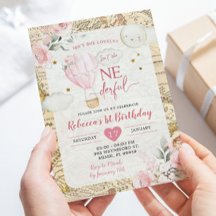 Invitation Pink Air Balloon n'est-elle pas un anniversaire en
