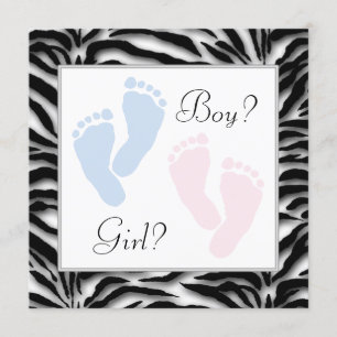 Invitation Pink and Blue Baby Feet Feet Genre Revela