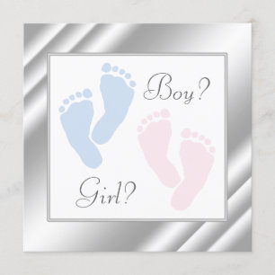 Invitation Pink and Blue Baby Feet Feet Genre Revela