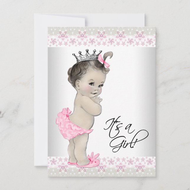 Invitation Pink and Cream Baby Shower (Devant)