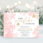Invitation Pink and gold snowflake winter girl baby shower<br><div class="desc">For more advanced customization of this design,  simply select the "Customize It" button above!</div>