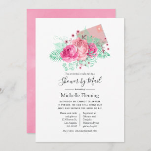 Invitation Pink and Mint Floral Baby ou Fête des mariées par 