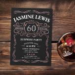 Invitation Pink Any Age Whiskey thème surprise 60e anniversai<br><div class="desc">Inspiré par le classique étiquette de whisky, ce plaisir noir et rose vieilli à la perfection l'invitation d'anniversaire adulte est idéal pour les 30ème, 40ème, 50ème, 60ème, 70ème, 80ème, 90ème ou toute autre fête d'anniversaire d'âge, fête surprise, ou toute autre occasion! Personnalisez-le avec votre propre texte et vos informations personnelles....</div>