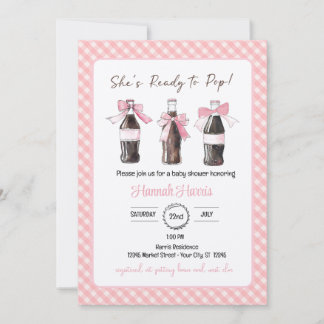 Invitation Pink Baby Girl Soda Ready to POP Baby Shower 
