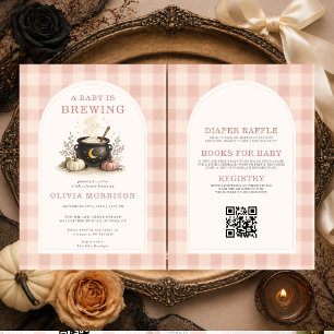 Invitation Pink Baby prépare la Halloween Girl Baby Shower