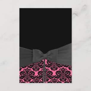 Invitation PINK & BLACK DAMASK