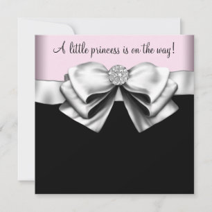 Invitation Pink Black Princesse Baby Girl Douche