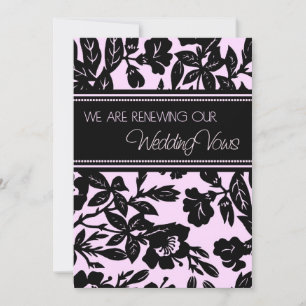 Invitation Pink Black Wedding W Reneval Vocard