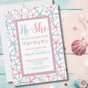 Invitation Pink Blue He She Summer Gender Revevevela Party