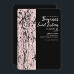 Invitation Pink Blush & Black Paint Sweet 16 TOUTES LES FEMME<br><div class="desc">PERSONNALISER POUR TOUT ÉVÉNEMENT</div>