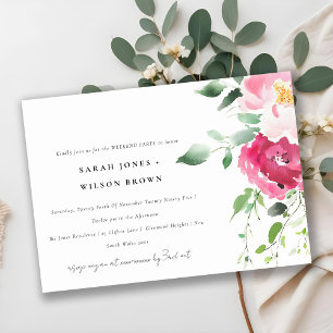 Invitation Pink Blush Bourgogne Rose Week-end