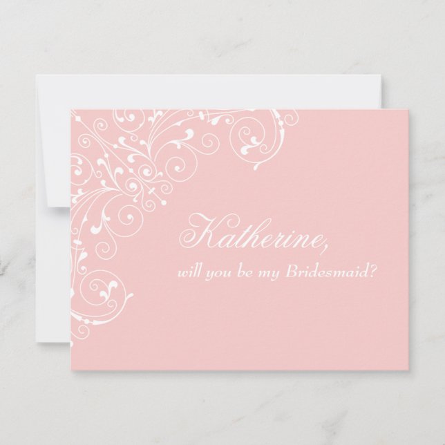 Invitation Pink Blush Love Will you be my Bridesmaid (Devant)