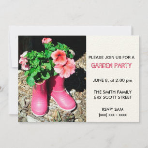 Invitation Pink Boot Garden Party