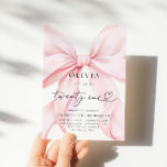 Invitation Pink Bow 21st Birthday Party<br><div class="desc">Celebrate in Style with Our Elegant Pink Bow 21st Birthday Invitation.</div>