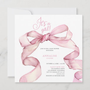 Invitation Pink Bow C'est un Baby shower de fille