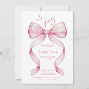 Invitation Pink Bow C'est un Baby shower de fille