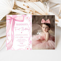 Pink Bow Elegant 1er Anniversaire Photo