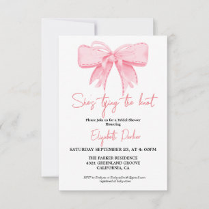 Invitation Pink Bow, elle attache la Fête des mariées de noeu