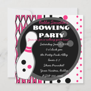 Invitation Pink Bowling