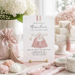 Invitation Pink Boy Hanbok Doljanchi le premier anniversaire