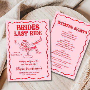 Invitation Pink Brides Dernier Ride Bachelorette Party