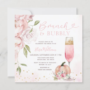 Invitation PINK Brunch et Bubbly Fête des mariées Citrouille