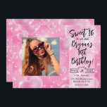 Invitation Pink Bubble Hearts mignon fille 90's Anniversaire<br><div class="desc">personnaliser pour tout événement</div>