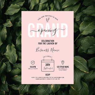 Invitation Pink Business Grand Ouverture Moderne Élégant