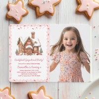 "Pink Candy Gingerbread House Photo Anniversaire