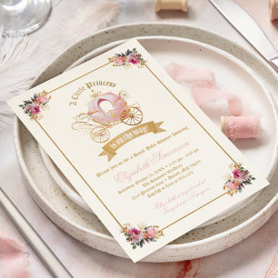 Invitation Pink Carrie Princess Fairytale Baby shower