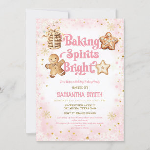 Invitation Pink Christmas Baking Spiritueux Bright Baking Par