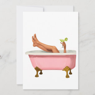 Invitation Pink Clawfoot Bathtub Art Print – Glam Self Care W