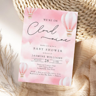 Invitation PinK Cloud Neuf Baby shower
