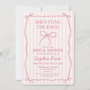 Invitation Pink Coquette Bow nouer la Fête des mariées de noe