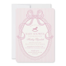 Pink Coquette Bow Rocking Horse Baby Shower