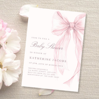 Invitation Pink Coquette Elegant Baby Shower