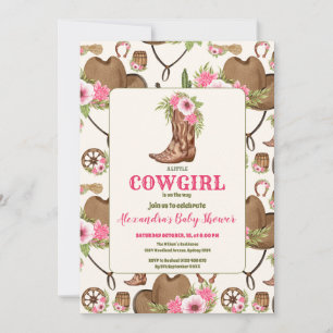 Invitation Pink Cowgirl Baby shower occidental